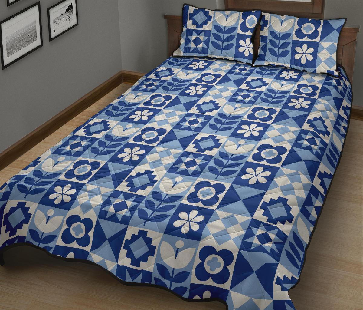 Swedish Pattern Print Bed Set Quilt-grizzshop