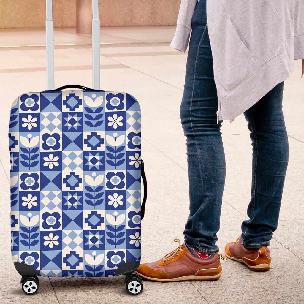 Swedish Pattern Print Luggage Cover Protector-grizzshop