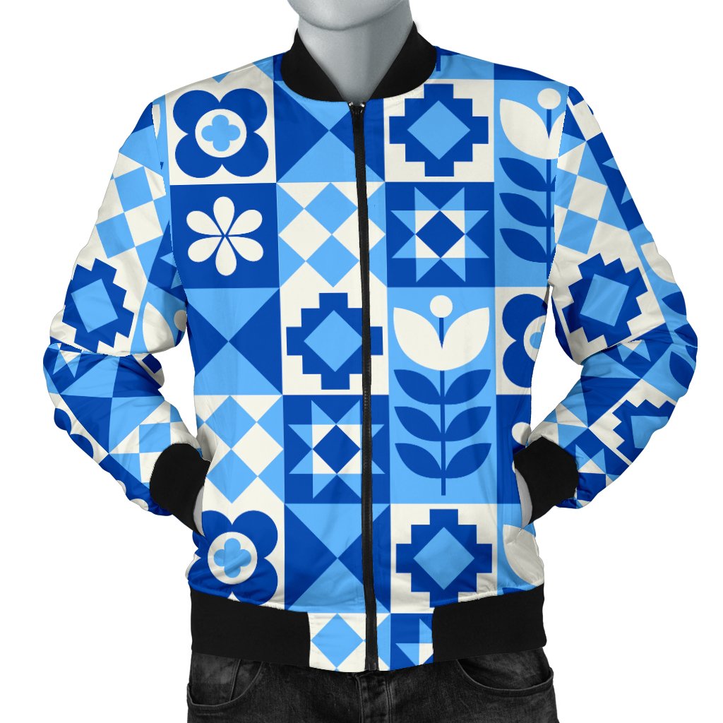 Swedish Pattern Print Men's Bomber Jacket-grizzshop