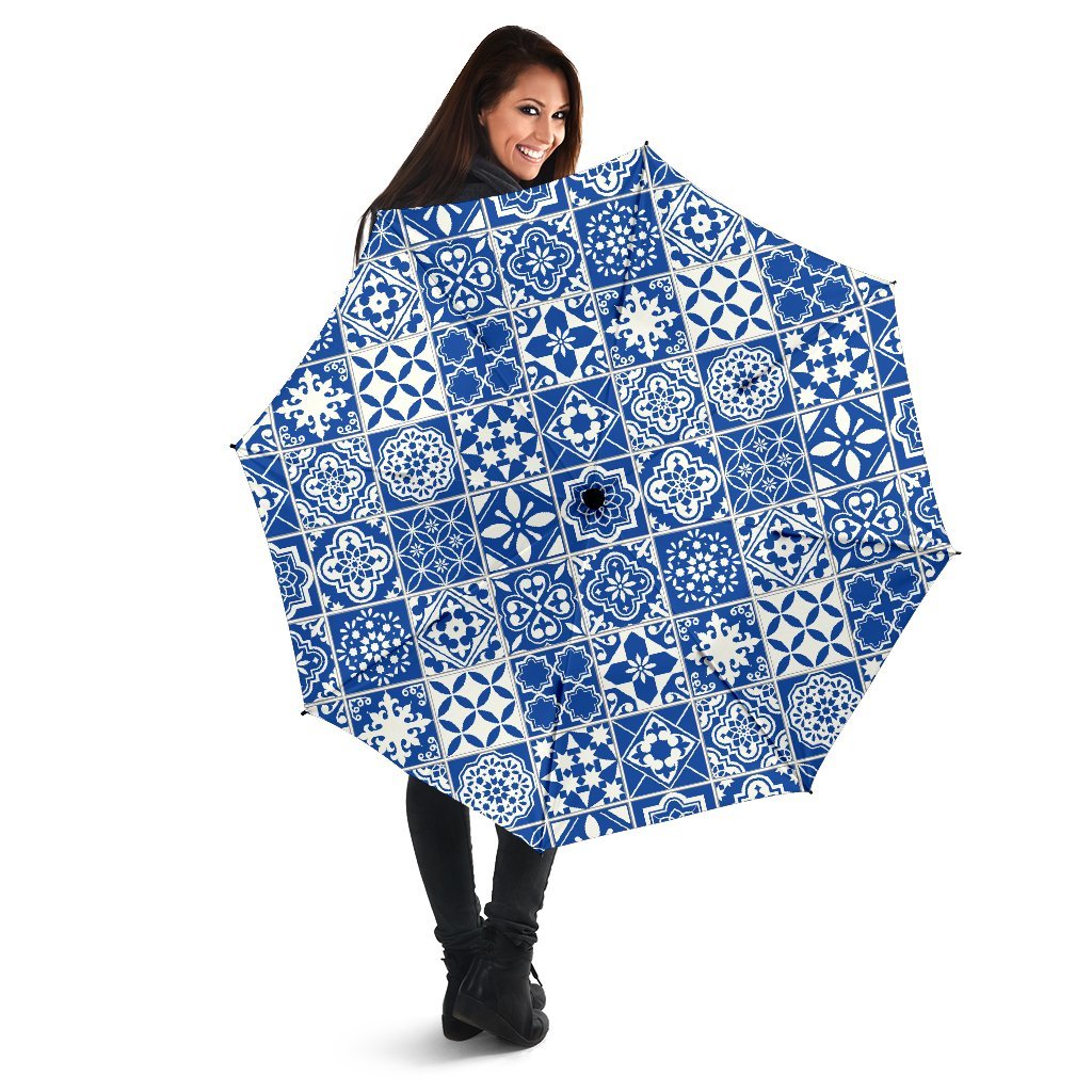 Swedish Print Pattern Automatic Foldable Umbrella-grizzshop