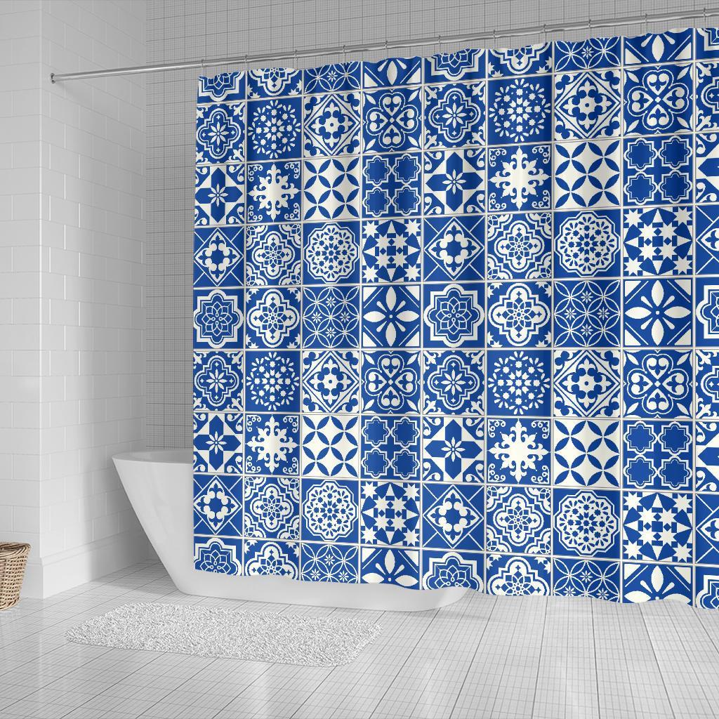 Swedish Print Pattern Bathroom Shower Curtain-grizzshop