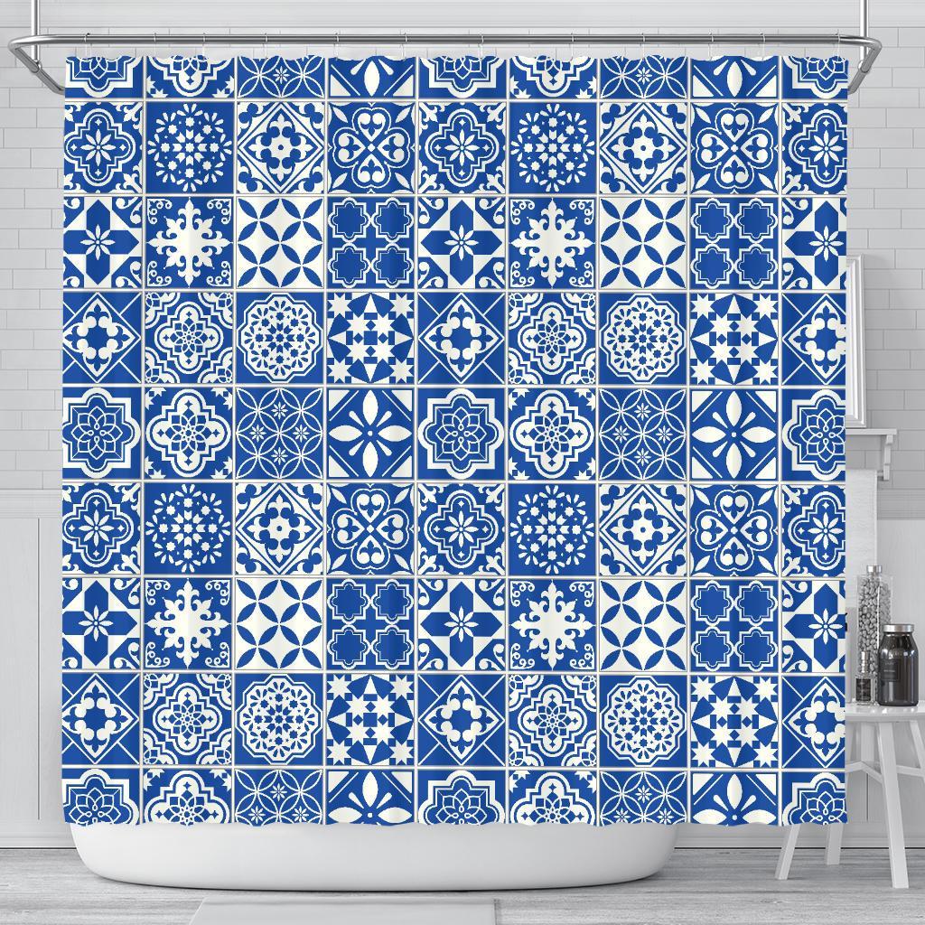 Swedish Print Pattern Bathroom Shower Curtain-grizzshop