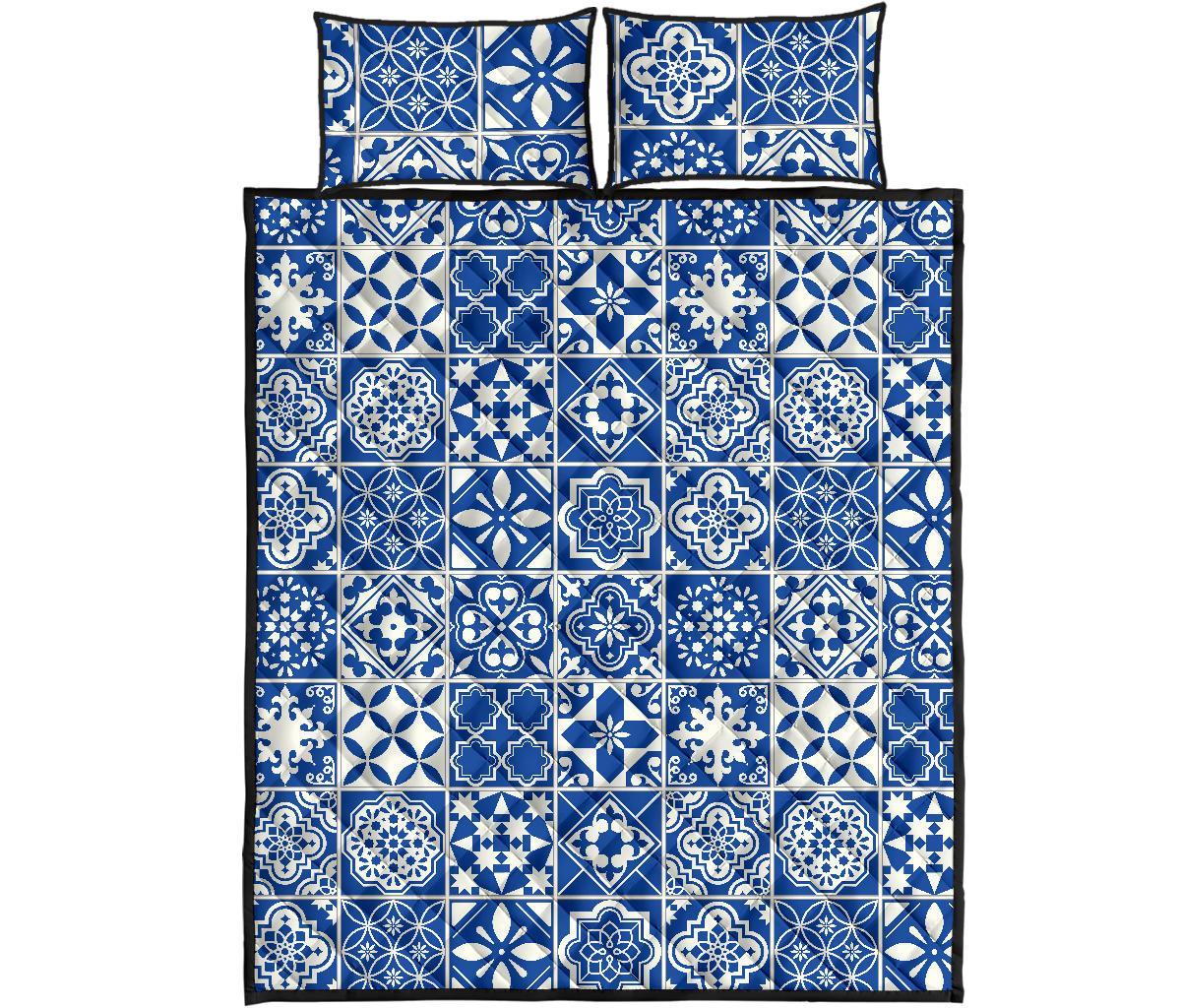 Swedish Print Pattern Bed Set Quilt-grizzshop