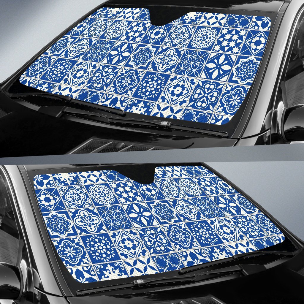 Swedish Print Pattern Car Sun Shade-grizzshop