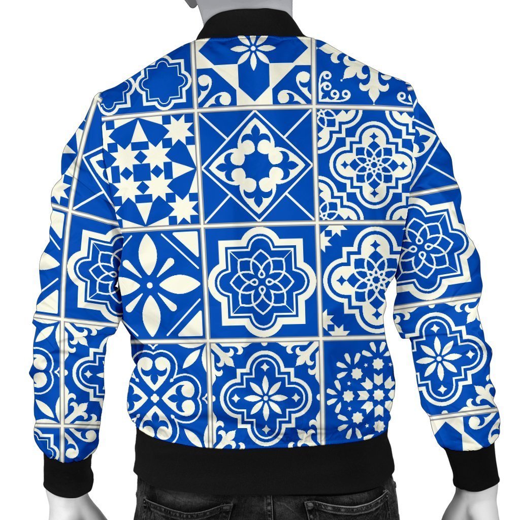 Swedish Print Pattern Men's Bomber Jacket-grizzshop