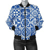 Swedish Print Pattern Women Casual Bomber Jacket-grizzshop