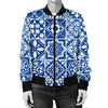 Swedish Print Pattern Women Casual Bomber Jacket-grizzshop