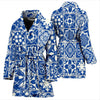 Swedish Print Pattern Women Long Robe-grizzshop