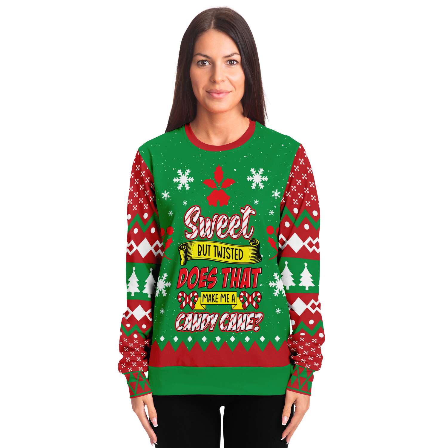 Sweet But Twisted, Does That Make Me a Candy Cane Ugly Christmas Sweater-grizzshop