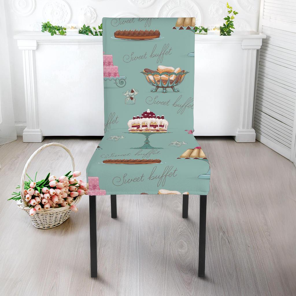 Sweet Cake Pattern Print Chair Cover-grizzshop