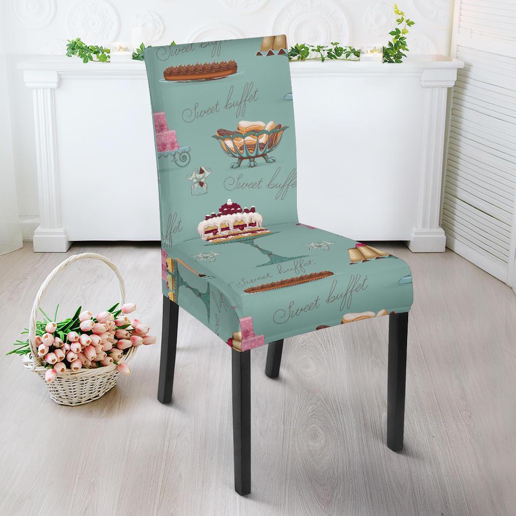 Sweet Cake Pattern Print Chair Cover-grizzshop