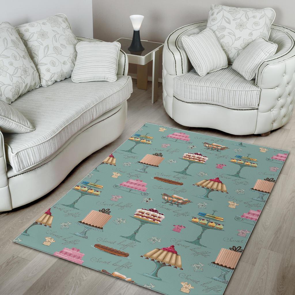 Sweet Cake Pattern Print Floor Mat-grizzshop