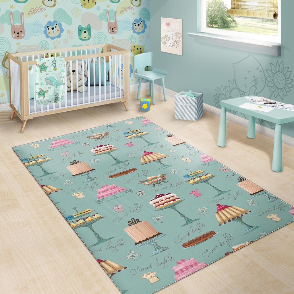 Sweet Cake Pattern Print Floor Mat-grizzshop