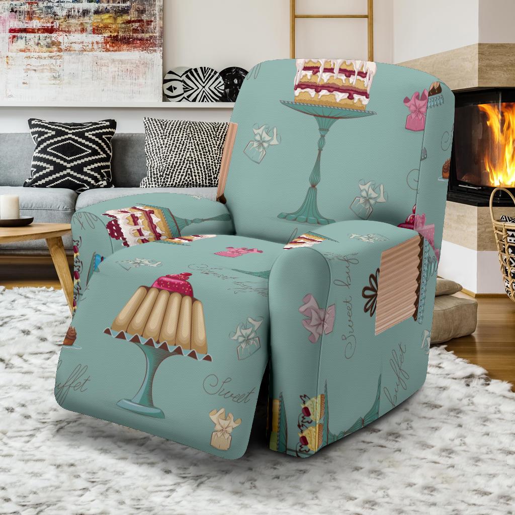 Sweet Cake Pattern Print Recliner Cover-grizzshop