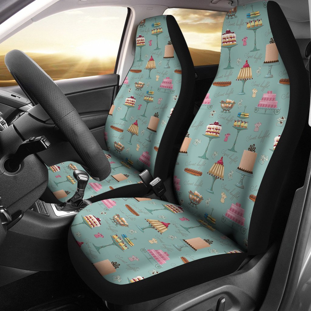 Sweet Cake Pattern Print Universal Fit Car Seat Cover-grizzshop
