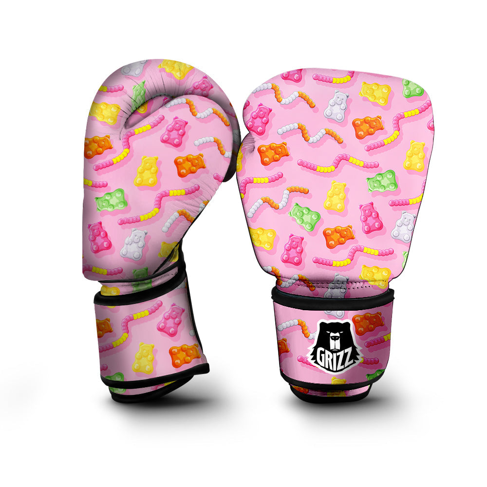 Sweet Gummy Bears And Worms Print Pattern Boxing Gloves-grizzshop