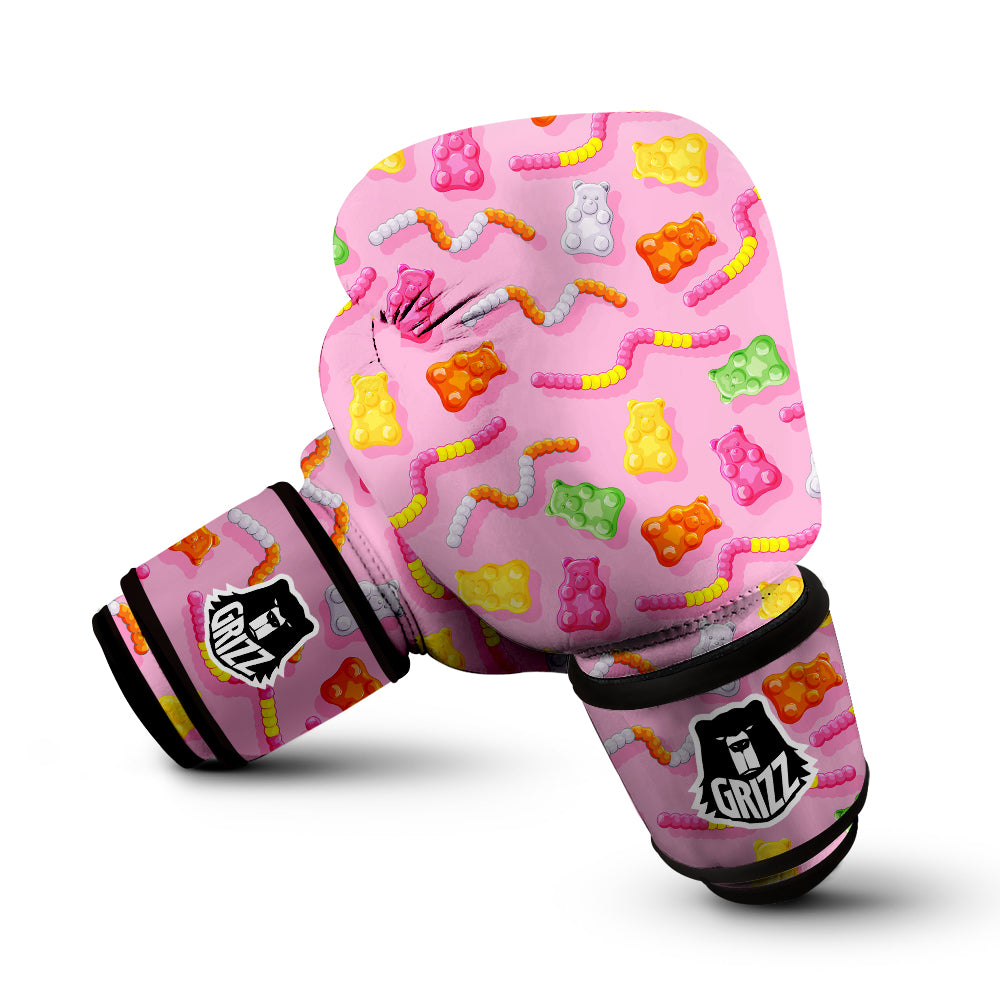 Sweet Gummy Bears And Worms Print Pattern Boxing Gloves-grizzshop