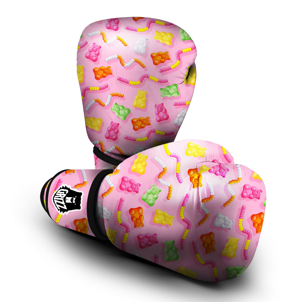 Sweet Gummy Bears And Worms Print Pattern Boxing Gloves-grizzshop