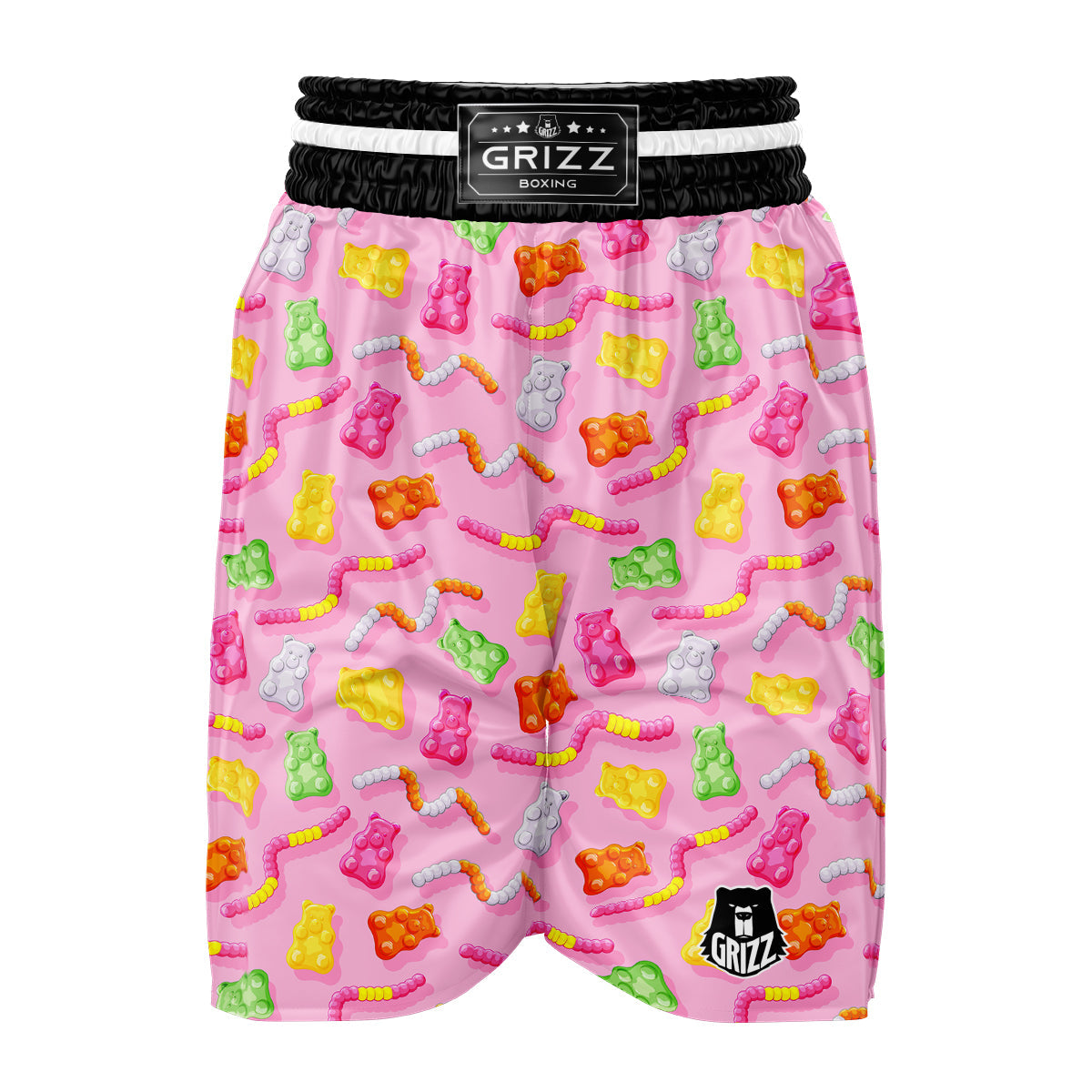 Sweet Gummy Bears And Worms Print Pattern Boxing Shorts-grizzshop