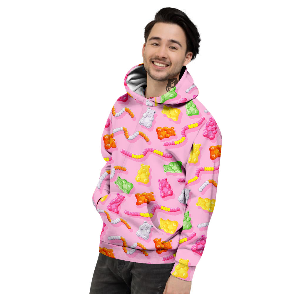 Sweet Gummy Bears And Worms Print Pattern Men's Hoodie-grizzshop