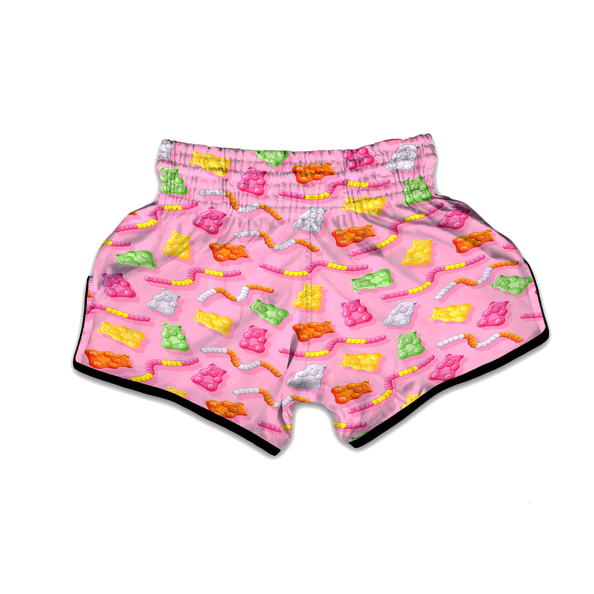 Sweet Gummy Bears And Worms Print Pattern Muay Thai Boxing Shorts-grizzshop
