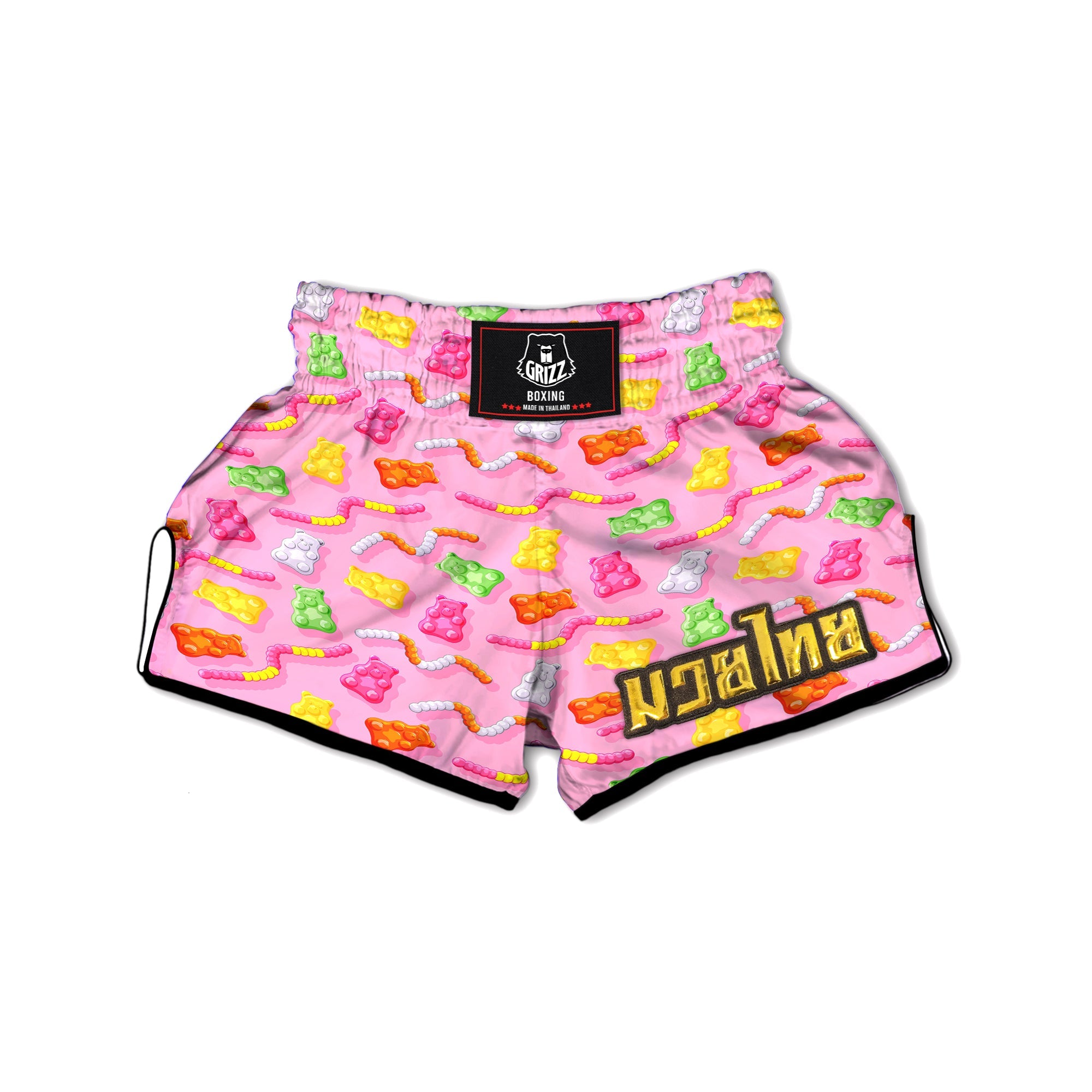 Sweet Gummy Bears And Worms Print Pattern Muay Thai Boxing Shorts-grizzshop