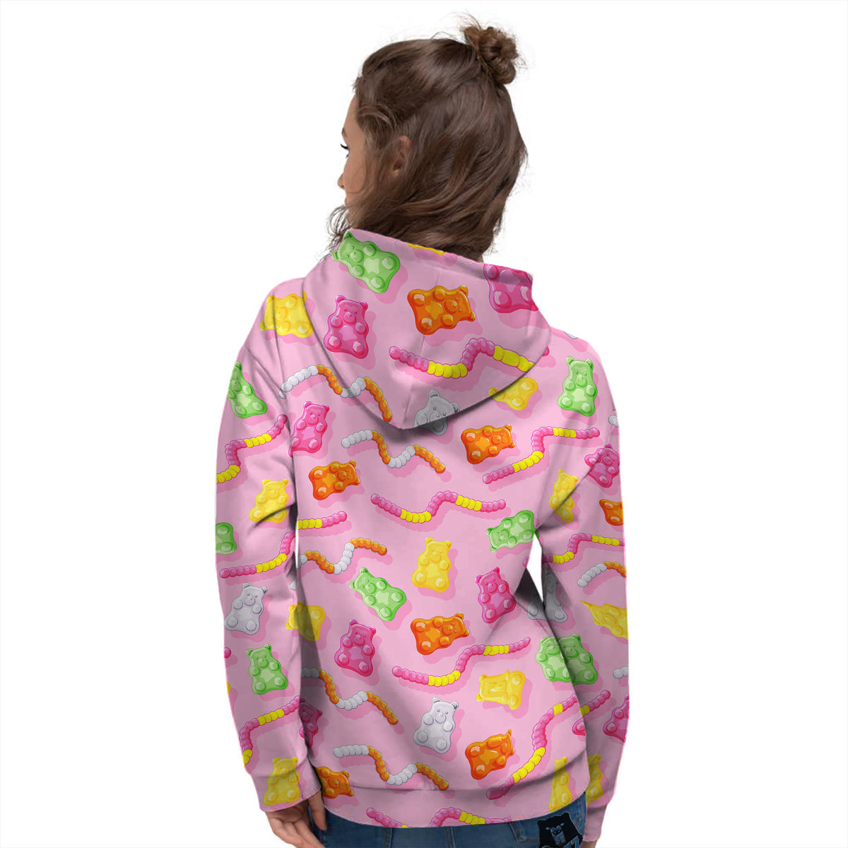 Sweet Gummy Bears And Worms Print Pattern Women's Hoodie-grizzshop