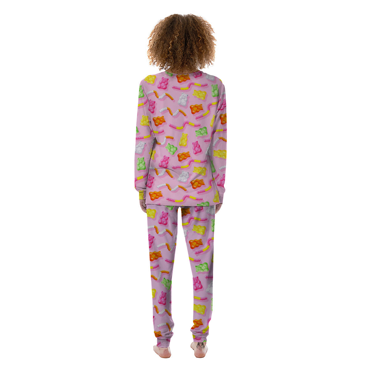 Sweet Gummy Bears And Worms Print Pattern Women's Pajamas-grizzshop