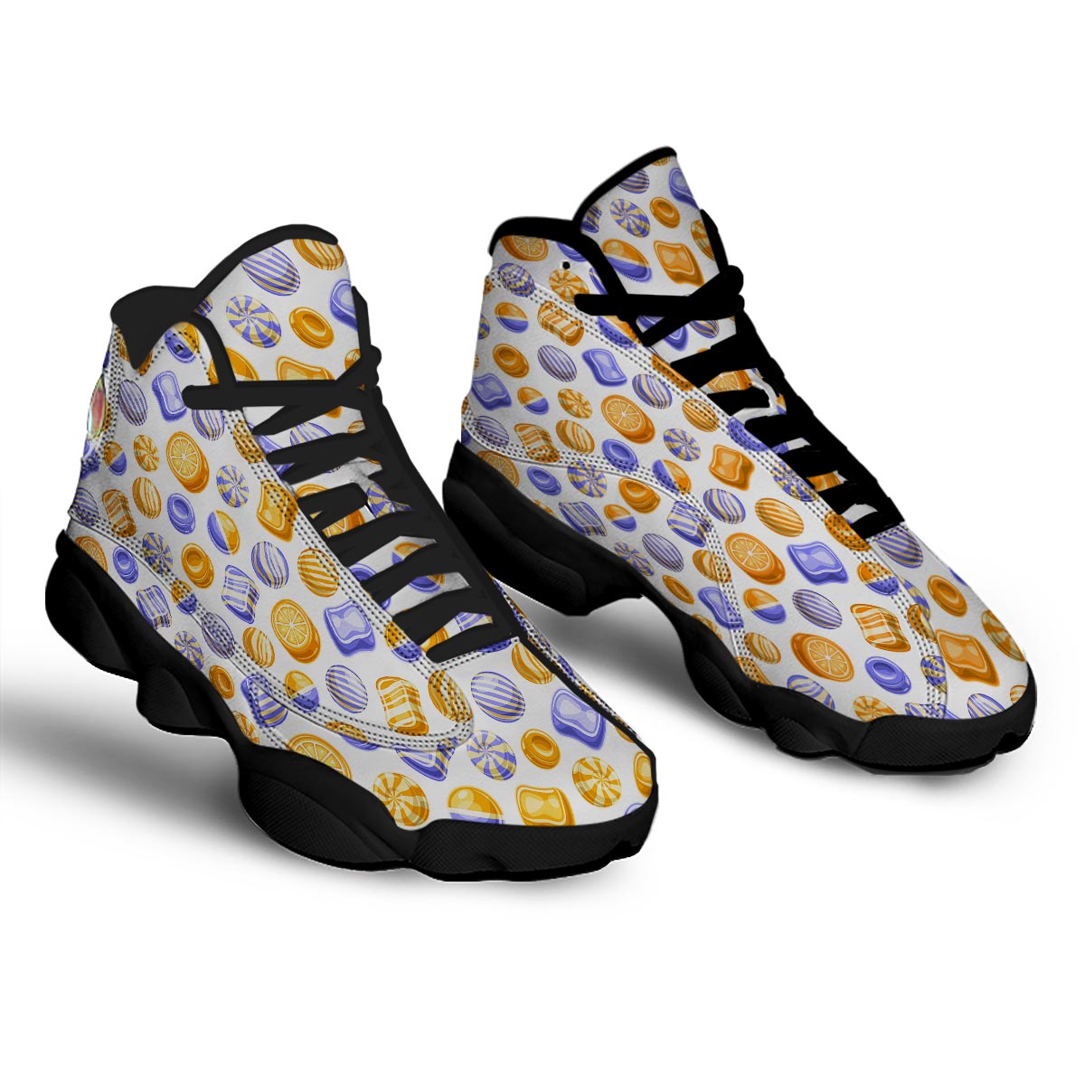 Sweet Gummy Print Pattern Black Basketball Shoes-grizzshop