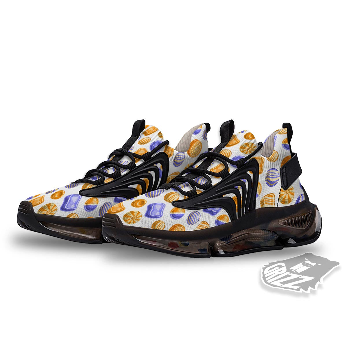 Sweet Gummy Print Pattern Black Gym Shoes-grizzshop