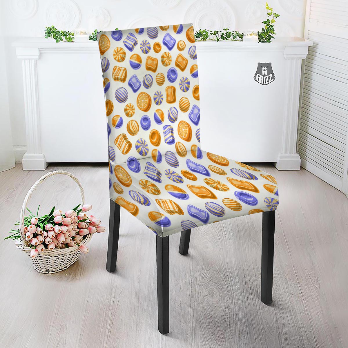 Sweet Gummy Print Pattern Dining Chair Slipcover-grizzshop