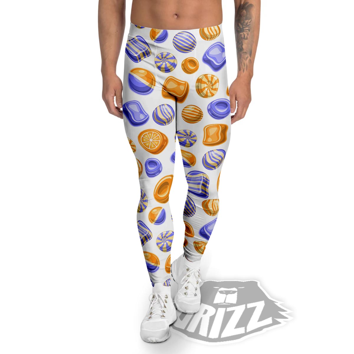 Sweet Gummy Print Pattern Men's Leggings-grizzshop