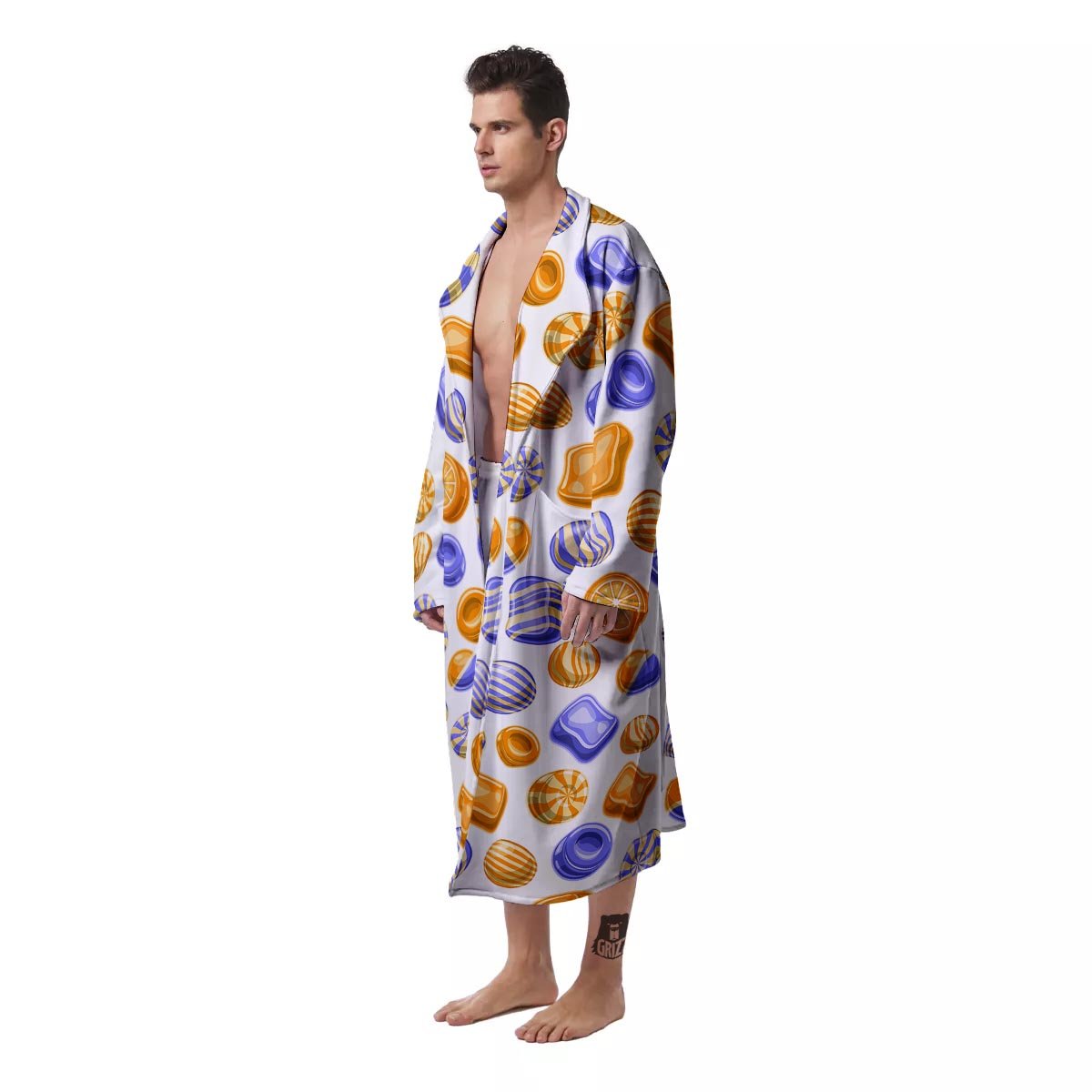 Sweet Gummy Print Pattern Men's Robe-grizzshop