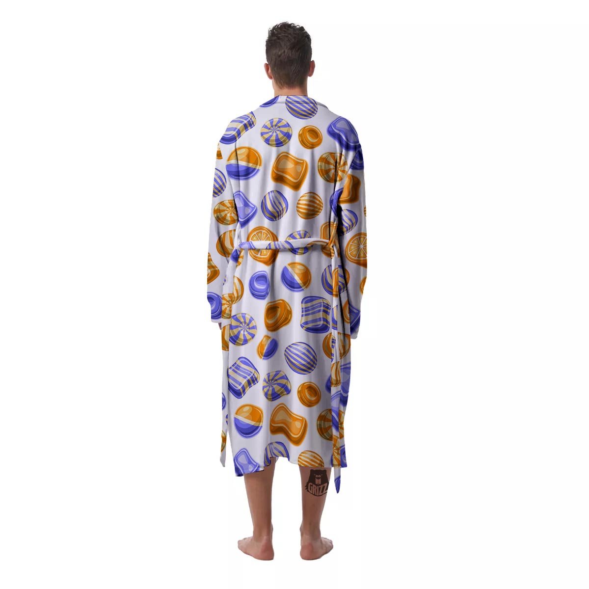 Sweet Gummy Print Pattern Men's Robe-grizzshop