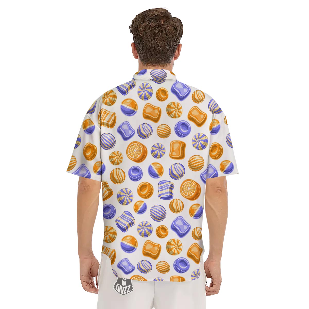 Sweet Gummy Print Pattern Men's Short Sleeve Shirts-grizzshop