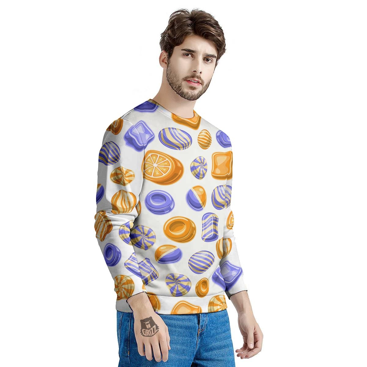 Sweet Gummy Print Pattern Men's Sweatshirt-grizzshop