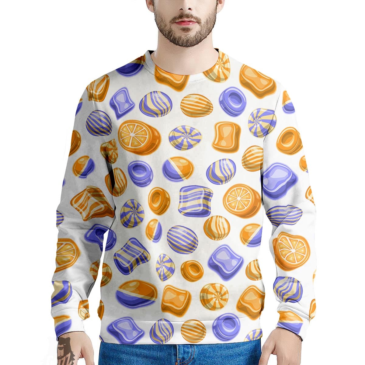 Sweet Gummy Print Pattern Men's Sweatshirt-grizzshop