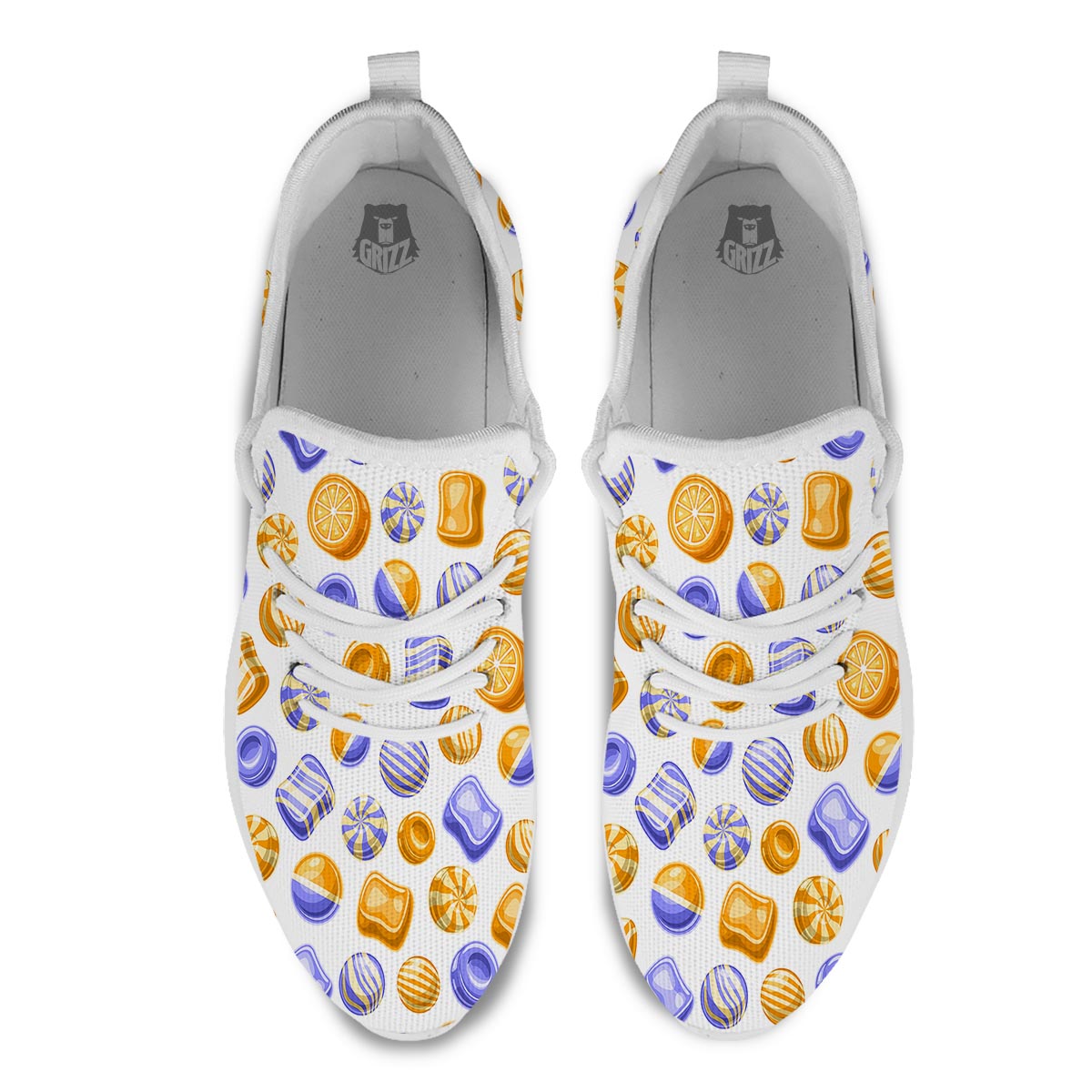 Sweet Gummy Print Pattern White Athletic Shoes-grizzshop