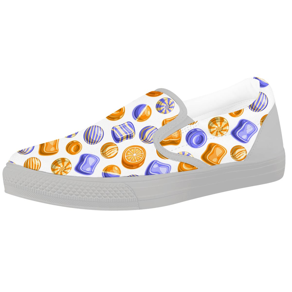 Sweet Gummy Print Pattern White Slip On Shoes-grizzshop