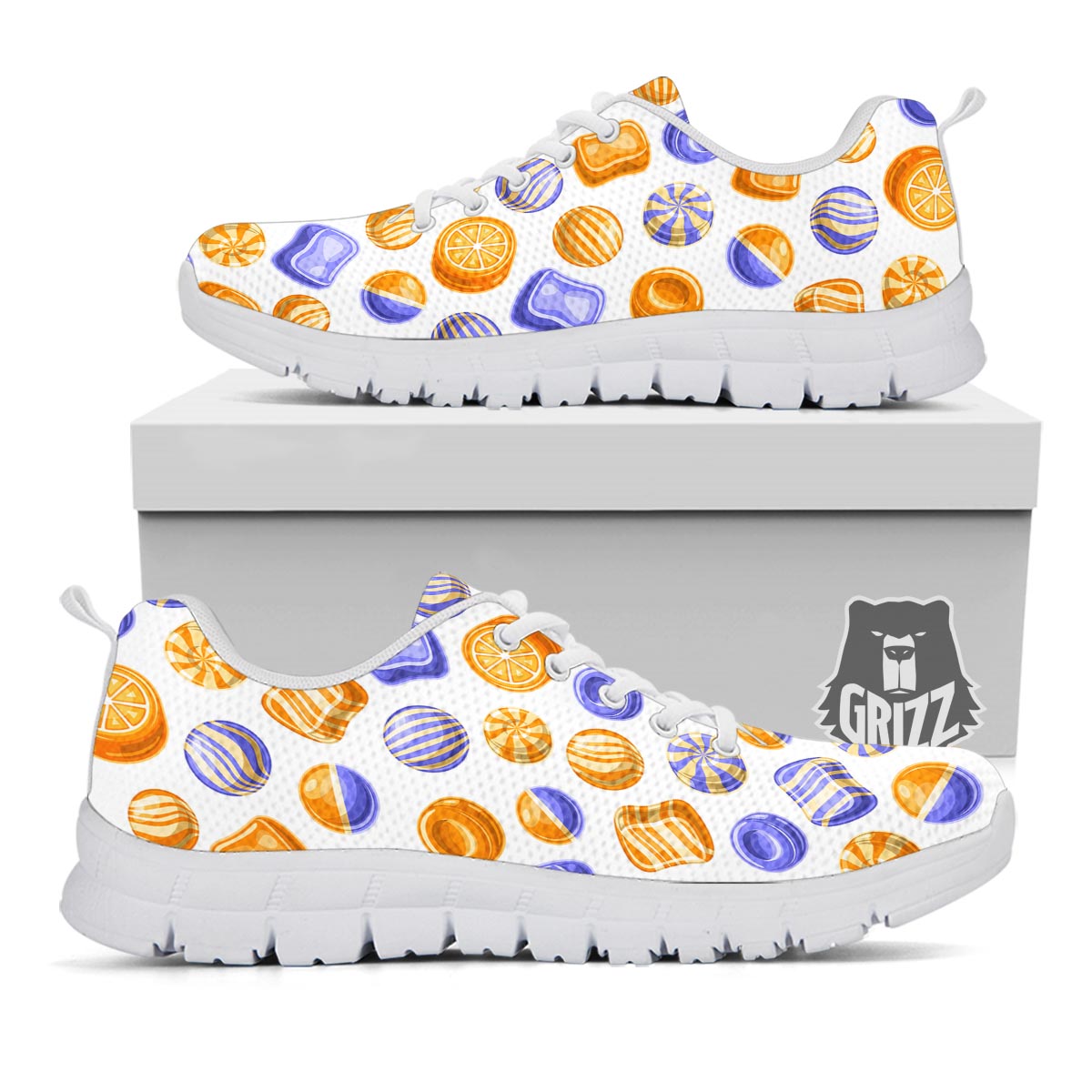 Sweet Gummy Print Pattern White Sneaker-grizzshop
