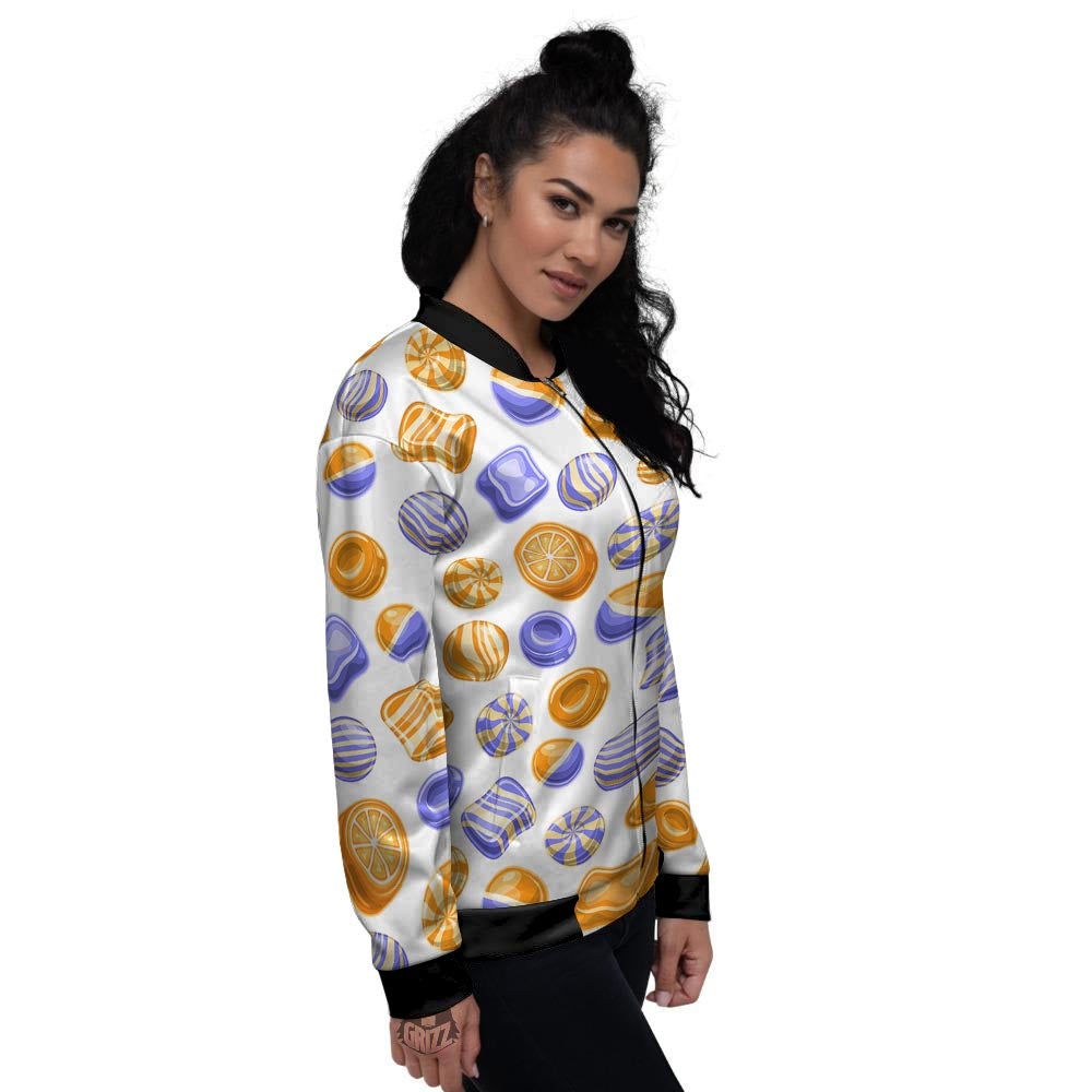 Sweet Gummy Print Pattern Women's Bomber Jacket-grizzshop