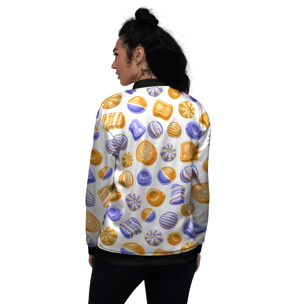 Sweet Gummy Print Pattern Women's Bomber Jacket-grizzshop