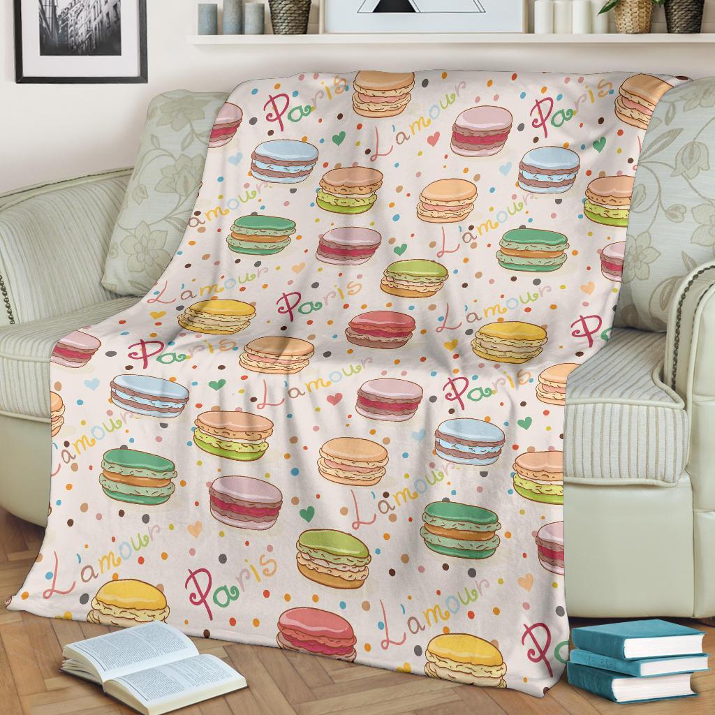 Sweet Macaron Pattern Print Blanket-grizzshop