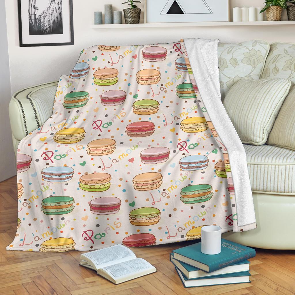 Sweet Macaron Pattern Print Blanket-grizzshop