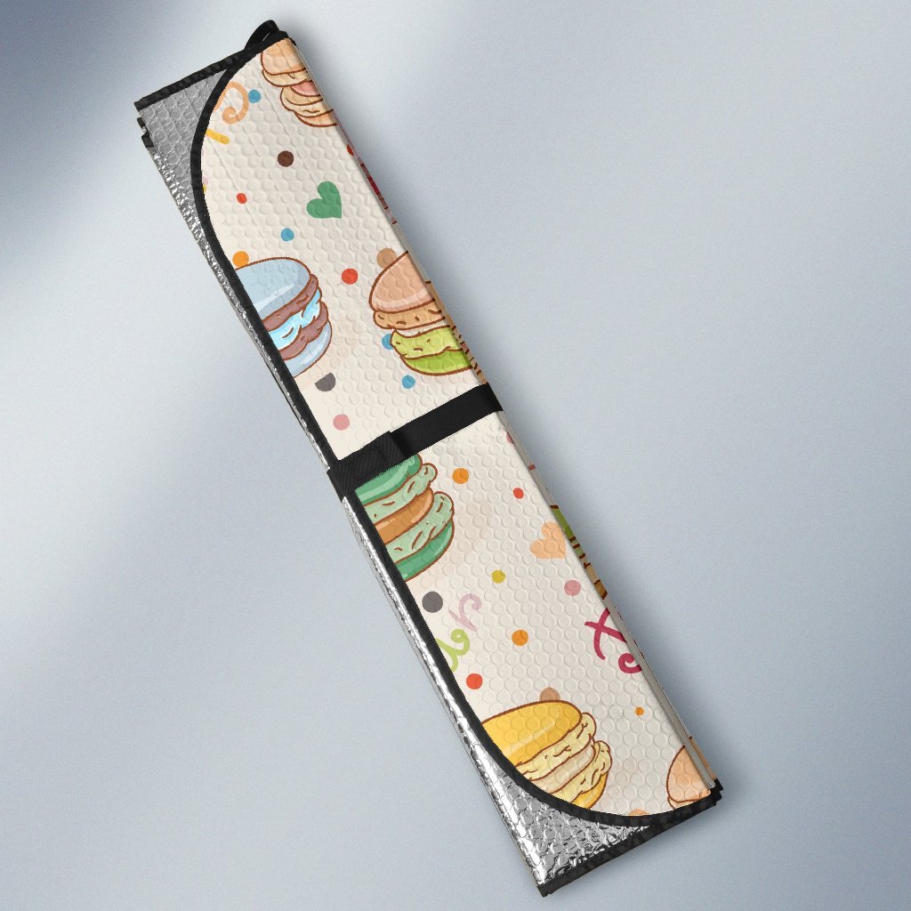 Sweet Macaron Pattern Print Car Sun Shade-grizzshop