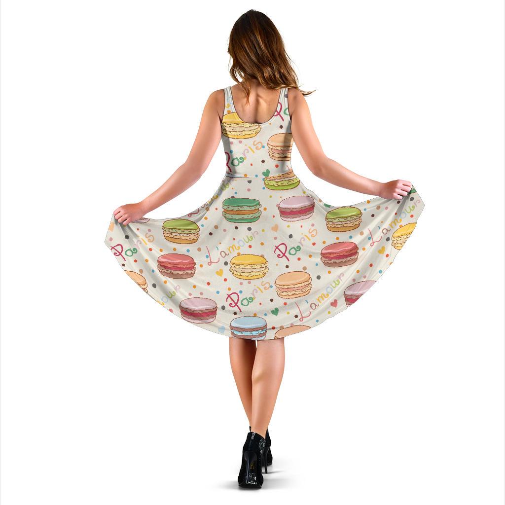 Sweet Macaron Pattern Print Dress-grizzshop