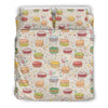 Sweet Macaron Pattern Print Duvet Cover Bedding Set-grizzshop