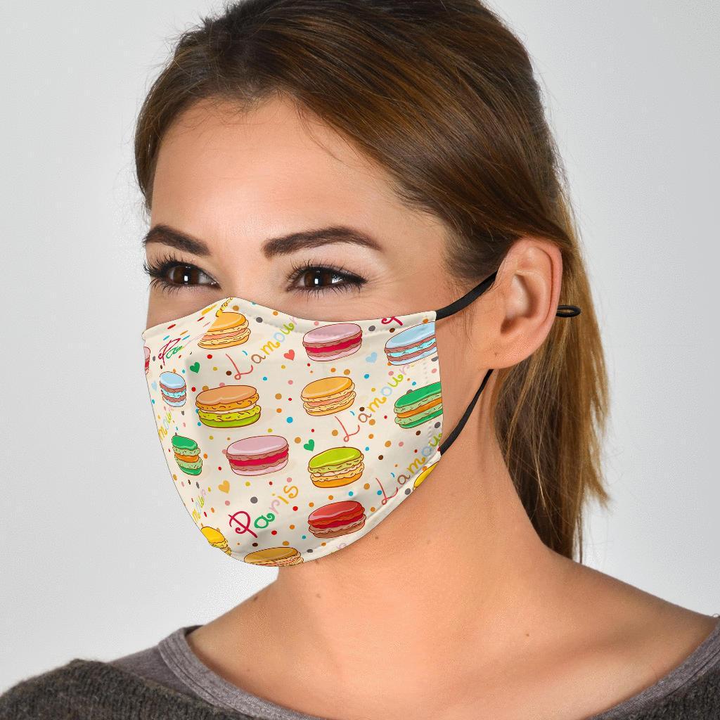 Sweet Macaron Pattern Print Face Mask-grizzshop