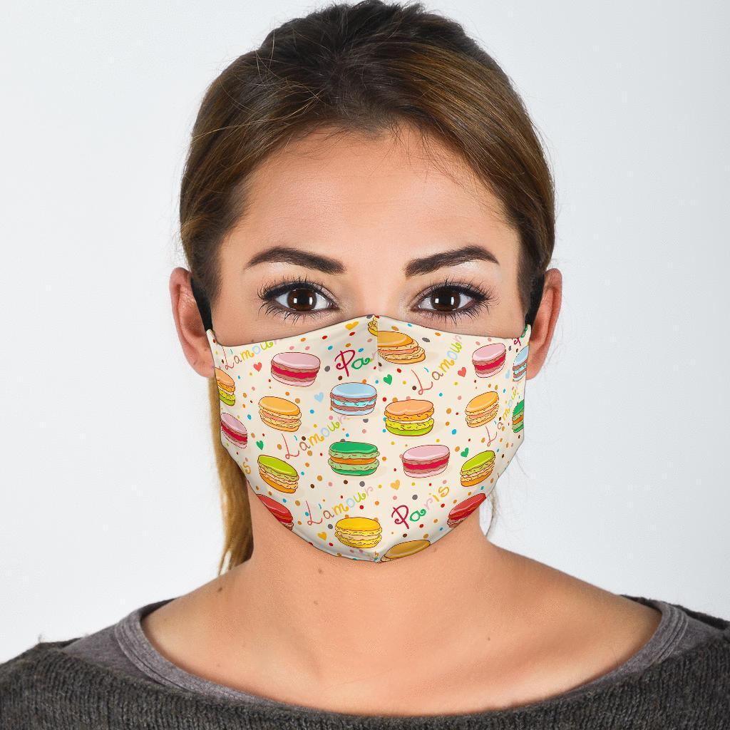 Sweet Macaron Pattern Print Face Mask-grizzshop