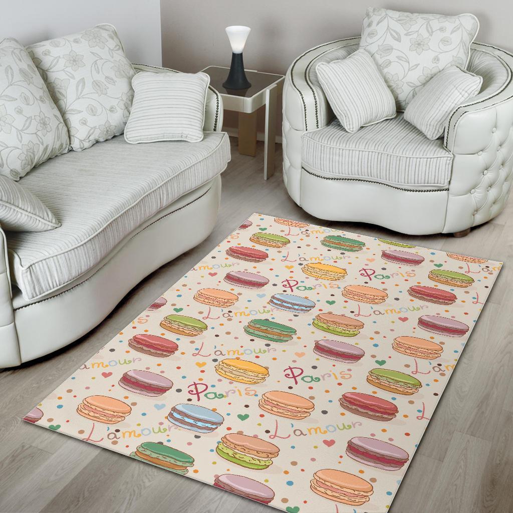 Sweet Macaron Pattern Print Floor Mat-grizzshop